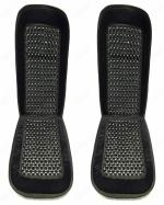 CARIZO Velvet Natural Wooden Bead Car Lumbar Back Brace Massage Support Cushion (Black, Pack of 2) Ventilated Mesh Seat Cushion Compatible with Fiat Abarth Punto