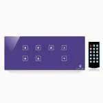 Artistic Device of letters C and L Touch Switch Board for 4 Lights and 1 Fan for Single Colors of 6 Module Size (Plain-Purple)