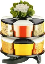 Cronus 360 Revolving Spice Rack Masala Rack Spice Box Masala Box Masala Container Condiment Set Of 12-250 ml ( Pack Of 12 - Black)