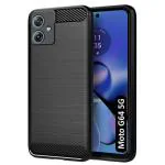 Fashionury Back Cover Case for Motorola G64 5G | Rugged Armor Hybrid Protection Shockproof Bumper | Anti-Slip Grip | Ultimate Rubber TPU Stylish Back Case Cover for Moto G64 5G (Black)