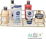 GLOCY Multipurpose Storage Rack, Single Kitchen Rack,Wall Mounted Organiser for Home Stainless Steel Wall Shelf (Number of Shelves - 1, Gold)