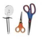 Blue Wonder Stainless Steel SS Pizza Cutter With Multipurpose Use Double Scissor Set and (Multicolour, Pack of 2)