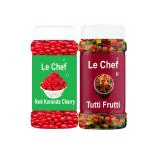 Le Chef Premium Tutti Frutti + Koranda Cherry 100 gm each | Combo Pack Of 2
