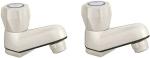 LIVEFAST Pillar Cock Tap for Washbasin Water Tap Plastic Water Tap for Washbasin Pack of 2 Pillar Tap Faucet (Deck Mount Installation Type)