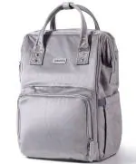 Sunveno Corduroy Diaper Bag With Anti Theft Pocket, Grey