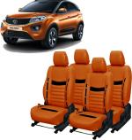 AUTO-SAFE Premium Orange, Black Leatherette Car Seat Cover for Tata Nexon
