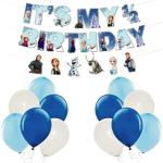 Festiko 26 Pcs Frozen Theme Its My 1, 2 Birthday Banner, Balloons, Frozen Theme 1, 2 Birthday Supplies