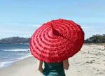 My Party Suppliers 16 Ribs Red Ruffle Pagoda Parasol Umbrellas for Women