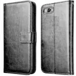 Coverview Flip Cover for Realme C2, Oppo A1K - Charcoal Black