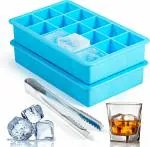 Ice Cube Molds Stackable Flexible, BPA Free 1 Pcs MultiColor Blue Silicone Ice Cube Tray (Pack of1)
