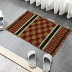 Enyra Door Mat Patio Indoor Outdoor Mat (40x60 CM) Anti-Slip Durable Gel Backing Polypropylene Yarn Floor Front Doormat for Entryway, Bedroom, Living Room, Office, Set of 2 Piece - Red