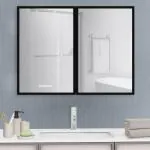 Plantex Bathroom Mirror Cabinet/Heavy-Duty Steel Bathroom Storage Organizer/Shelf/Bathroom Accessories- 24x32 Inch, Black