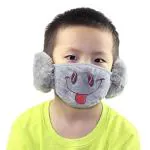 ZURU BUNCH Winter Mouth Covering with Ear Warmer Earmuffs Warm Mouth Muffle Outdoor Full Mouth Ears Protection Face Accessories for 2-12 Boys Kids Girls