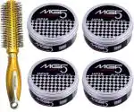 Buy Tya Salon Yellow Round Brush With Japan Hair Wax - 150 G (Set Of 5)