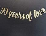 Festiko 90th Birthday Banner 90 Years Loved Banner 90th Birthday Party Decor 90th Birthday Party Glitter Banners