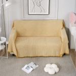 HOKIPO Polycotton Thick and Soft Sofa Cover Throw Couch Protector 2 Seater, 180 (D) x 230 (L) cm (AR-4639-N5), Yellow