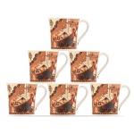 UPC Coffee Series Brown Ceramic Coffee Mug 160 ml (Set of 6)