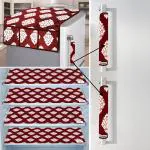 E-Retailer Exclusive Combo Set of Appliances Cover (1 Pc. of Fridge Top Cover, 2 Pc. of Refrigerator Handle Cover and 4 Pc. Of Refrigerator Mat/Fridge Shelf Mat) (Color- Maroon, Design-Ethnic, Set Contains- 7 Pcs.)