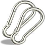 XIANCO Fitness M8x80mm Heavy Duty Safety Lock Cable Attachment,Stainless Steel , Silver, 2pc