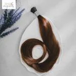 Hair Originals Human Hair extensions -I Tip-Natural Brown-100 Strands-18