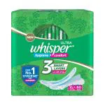 Whisper Ultra Clean Sanitary Pads for Women|50 thin Pads|XL+|Hygiene & Comfort|Soft Wings