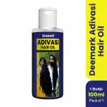 Deemark Adivasi herbal hair oil for Hair Growth & Anti Hairfall Control, For women and men | Provides Damage Protection | Non Sticky Formula | For Soft & Shiny Hair, 100ml (Pack of 3)