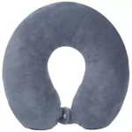 OHSTORE Primeum Memory Foam Grey Back Neck Pillow Comfortable For Travelling In Flight Train & Bus