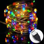 Lexton Copper String Led Light with 5M 50 LED USB Operated Wire - Multi Colour