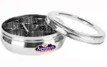 Apeiron Silver Stainless Steel Masala Dabba (Pack Of 9)