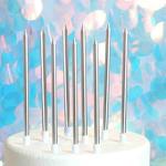 Hippity Hop Wax Silver Birthday Cake Candles Pcs (Pack Of 2)
