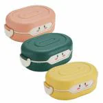 Japanese Style 2 Compartment PP Lunch Boxes Reusable Freezer Safe Lunch Box for Kids, Tiffin Box for Boys, Girls, School & Office Men. (Pack of 1, Multicolor)