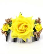 Bengcraft Yellow Flower Design Jooda Hairpin Comb Flower Design Jooda Pin For Girls