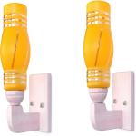 Afast LED Sconce Glass Wall Lamp/Light With Sweet Pink Wood Fitting, 7 Watt (Set Of 2)-DF62####Home decore####Wall Lamp###Lamp cover