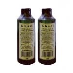 KHADI HERBAL Amla and Brahmi Hair Oil - Pack of 2, 210 ml each