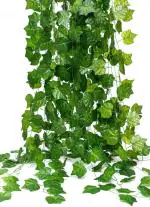 Bs Amor Green Artificial Wall Hanging Garland Gape Plant Leaf Bail Creeper 6.5 Ft (3 Strings)