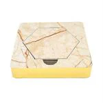 EZ Life Cream and Gold Marble Tile Coaster Set (Set of 6) Pack of 1