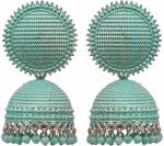 Gyaan Jewels Handmade Shop Global Gold Plated Jhumki Earring Silver, Blue (Women and Girls)