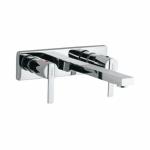 JAQUAR FONTE Series Wall Mounted HOT and Cold Basin Mixer/TAP (Chrome) | Twin Side Lever, Brass Body Water Tap/Faucet/Cock for Bathroom/Kitchen Wash Basin | FON-CHR-40433