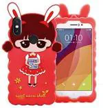 Mcase Red Rubber Back Cover For Vivo Y93 (Model - Girl Kitty - 13568)