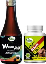 Riffway Fast Gain Weight Gain Capsule And Weight Gain Syrup Combo For Men & Women Weight Gainers/Mass Gainers (200 ml, Unflavoured)