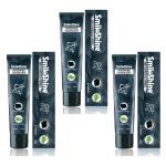 SmiloShine Teeth Whitening Toothpaste with Activated Charcoal Pack of 3