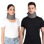 Accusure Grey Soft Cervical Collar Support Adjustable Neck Brace Relieves Spine Pain (M)
