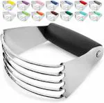 Wrixty Stainless Steel Dough Blender Pastry Cutter Multipurpose Bench Scraper Great as Dough Cutter for Pastry Butter and Pizza Dough Smooth Baking Dough Tools (Multicolor)