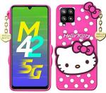 Aviaaz Samsung Galaxy M42 5G Hello Kitty Pink Rubber, Silicon Back Cover