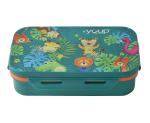 YOUP Stainless Steel Pink Color Jungle Theme Kids Lunch Box Interval - 500 ml (Dark Green)