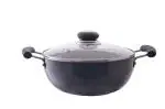 Kinox Black Granite Aluminium Non-Stick Induction Kadai with Glass Lid 1.75 L