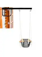 VParents Roller Swing for Kids with Hanging Metal Rod for Indoor Outdoor| jhula for Kids|Baby Garden Swing (8 Months to 3 Years) (Up to 15 kg) (Gray)
