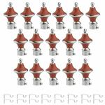 INKART Stainless Steel Curtain Bracket Parda Holder with Support 1 Inch Rod Pocket Finials Door and Window Rod Support Fittings, Curtain Rod Holder (Brown, Pack of 16)