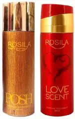 Rosila Posh And Love Sceant Deodorant Spray For Men And Women, 200 Ml Each (Combo Of 2)