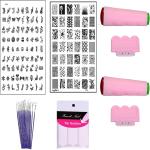 Royalkart Nail Art Stamping Jumbo Image Plate D.I.Y With Double-Sided Stamper, Metal Scraper, 5pcs Double-Sided Dotting Tool